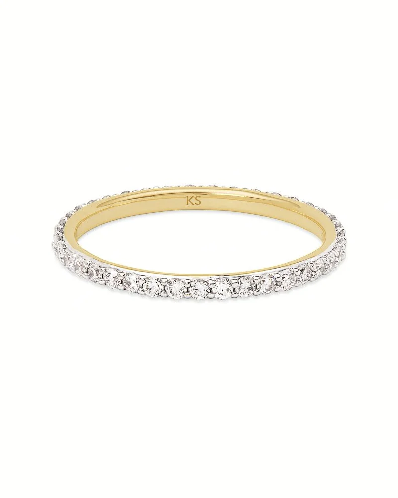  Marilyn 14K Yellow Gold Band Ring In White Diamond   $1,200.00  