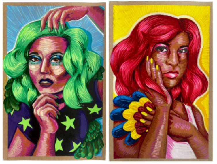 Kids Acrylic Paint Pen Portraits