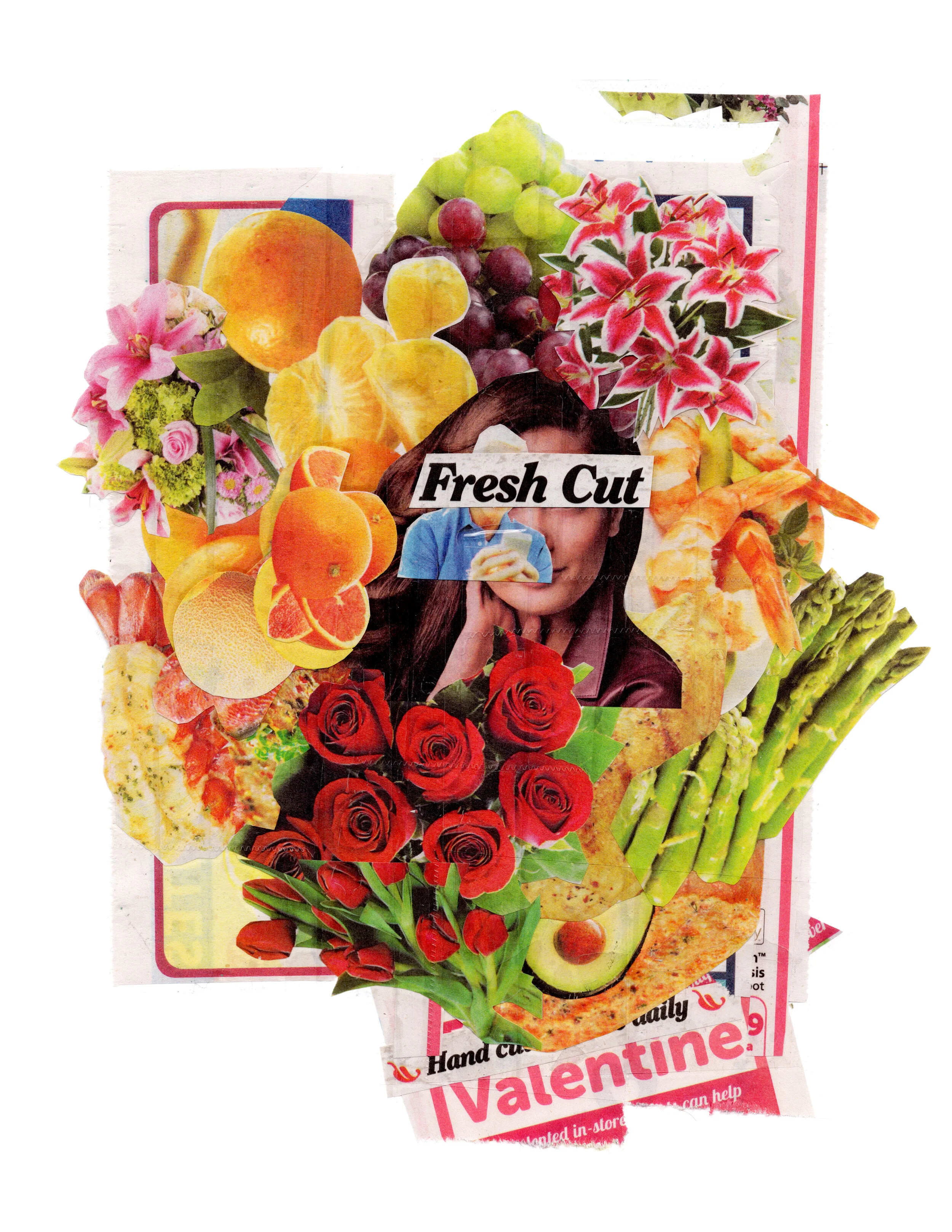 Valentine, abstract collage 2017