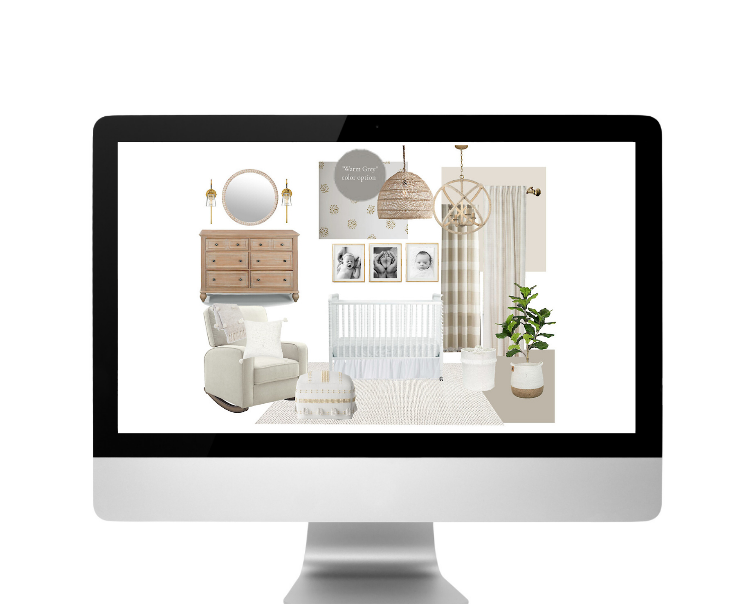 E-Design Client Feature :: Gender Neutral Traditional Classic Nursery- 2D Vision Board Package