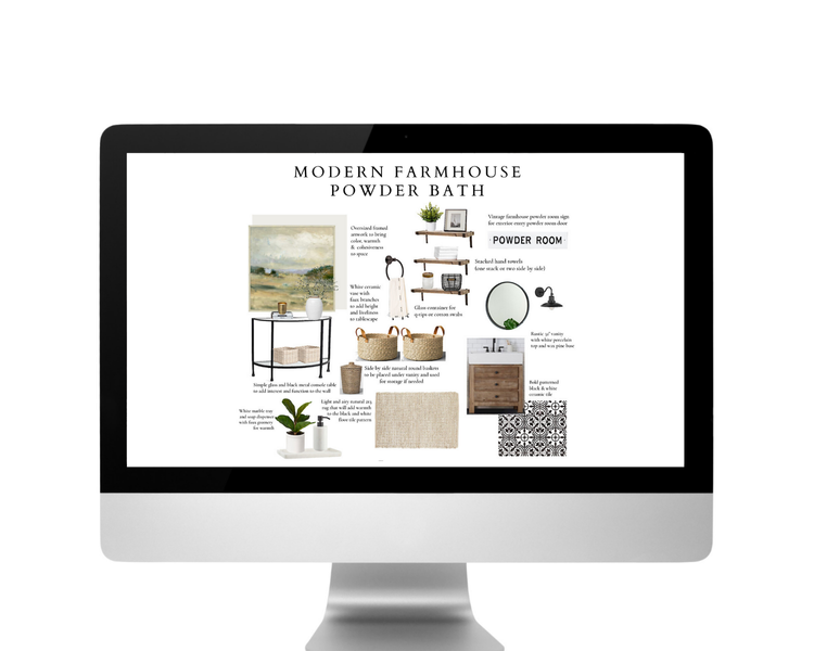 Modern Farmhouse E-Design Powder Room Inspo — Porche & Co.