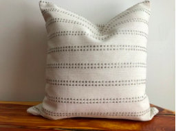 Modern raised dotted stripe pillow cover neutral greige beige grey cream white.png