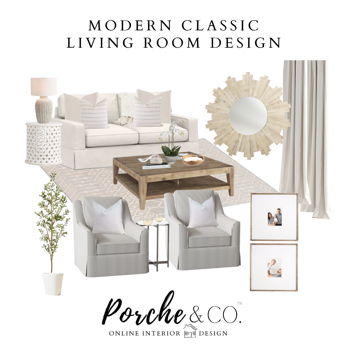 E-Design Client Feature :: Modern Classic Living Room - 2D Vision Board ...