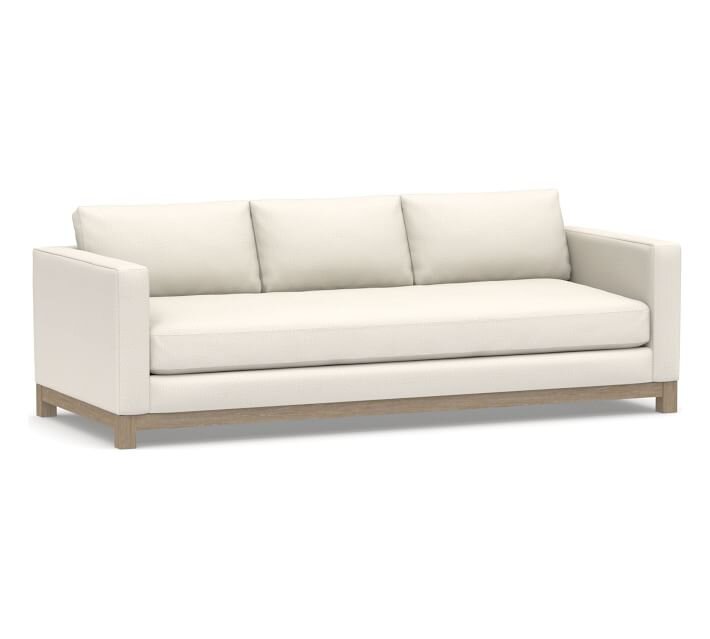 Jake Upholstered Sofa with Wood Base