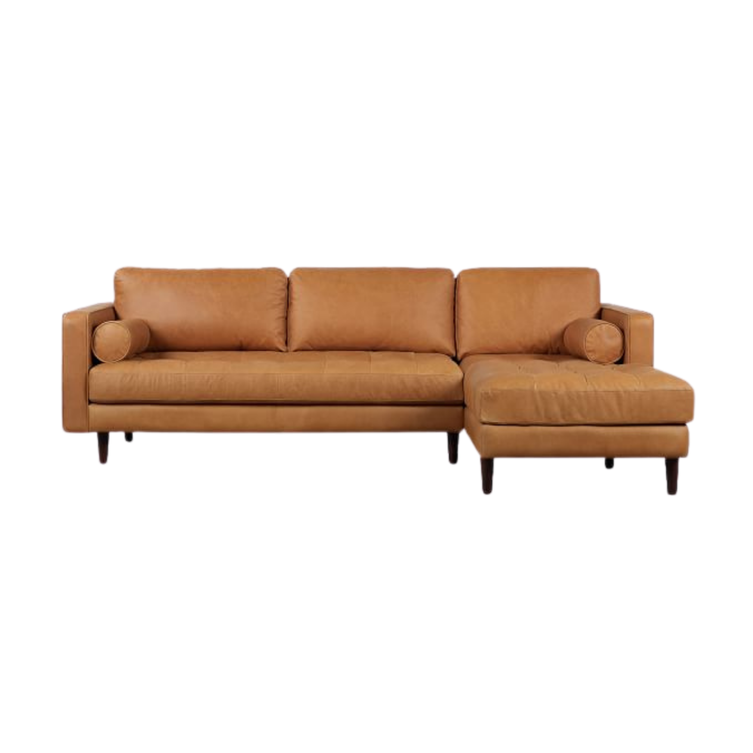 Dennes Leather 2-Piece Chaise Sectional