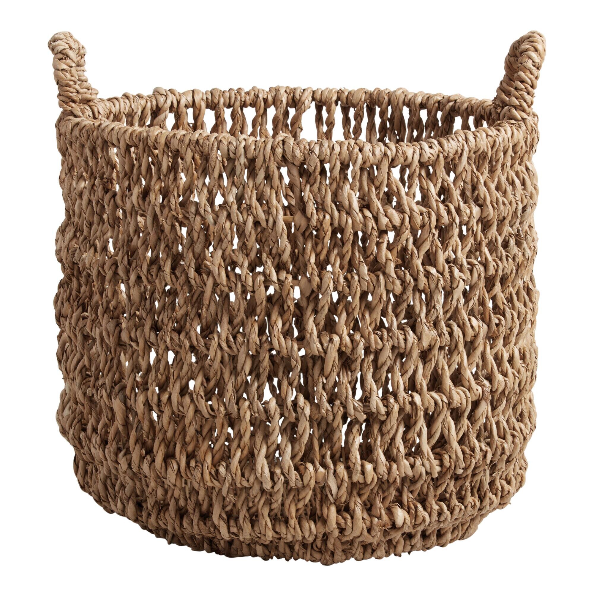 Large Natural Hyacinth Fallon Tote Basket