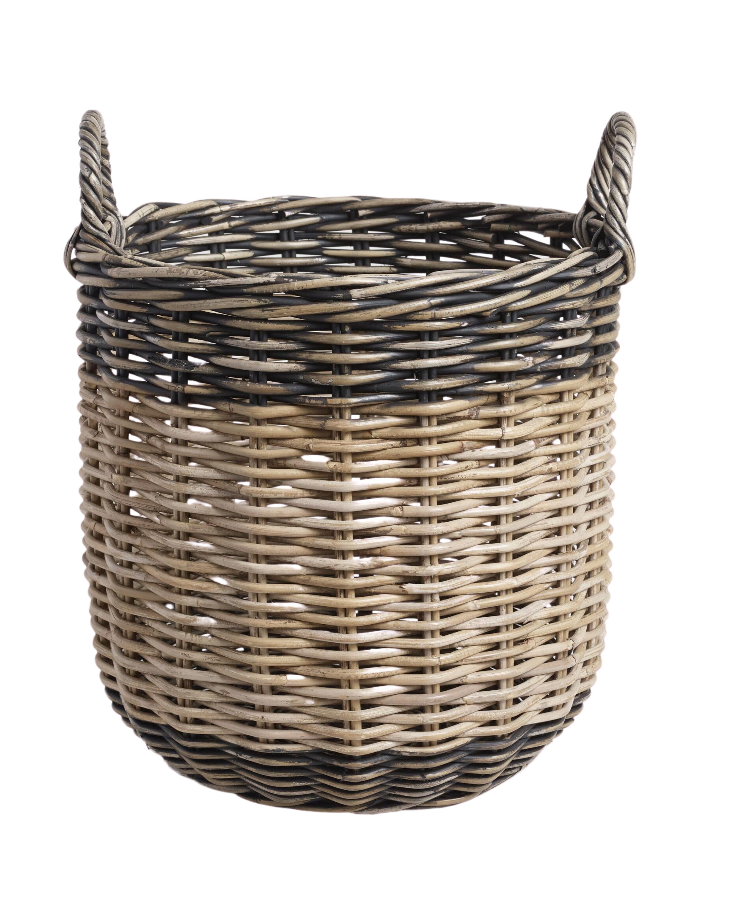 Grey Kubu Wicker Oval Laundry Basket Perfect Storage Decor 