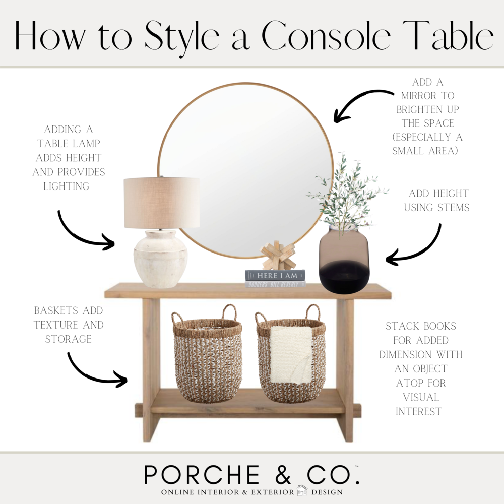 How To Style A Console Table, Console Table Lamps Height