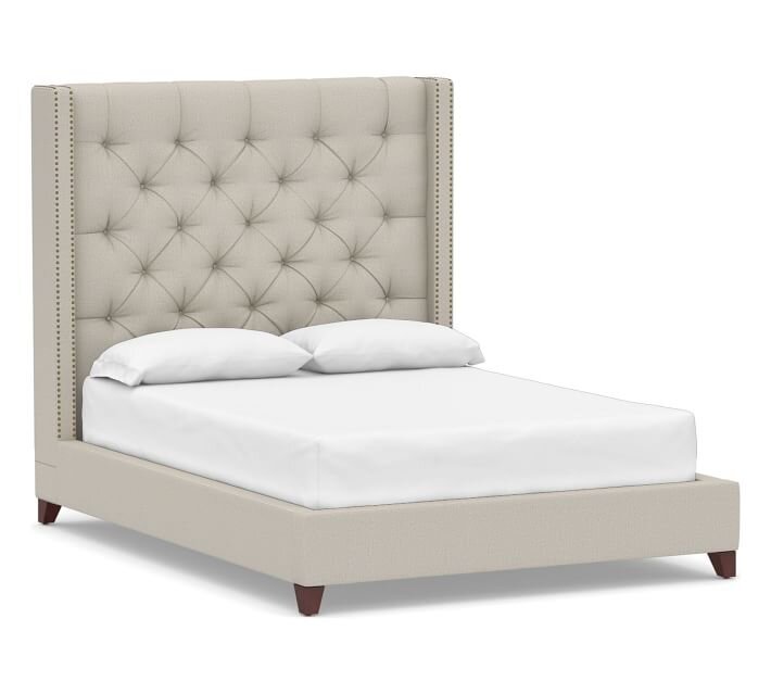 Harper Tufted Upholstered Tall Bed