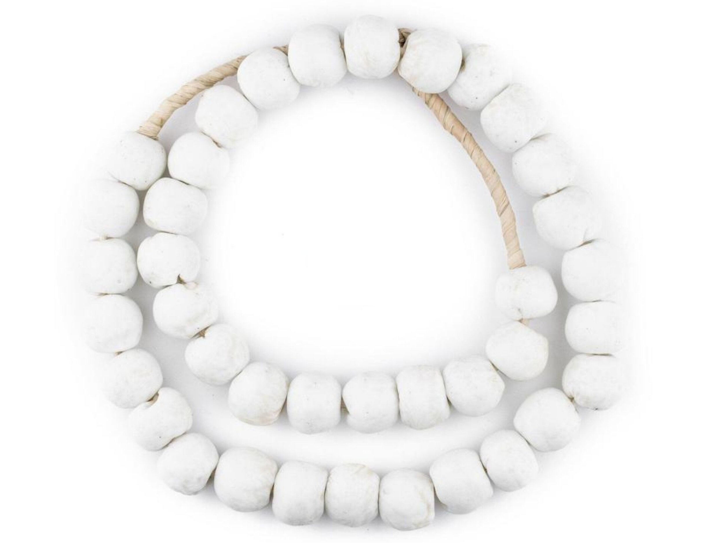 Opaque White Recycled Glass Beads