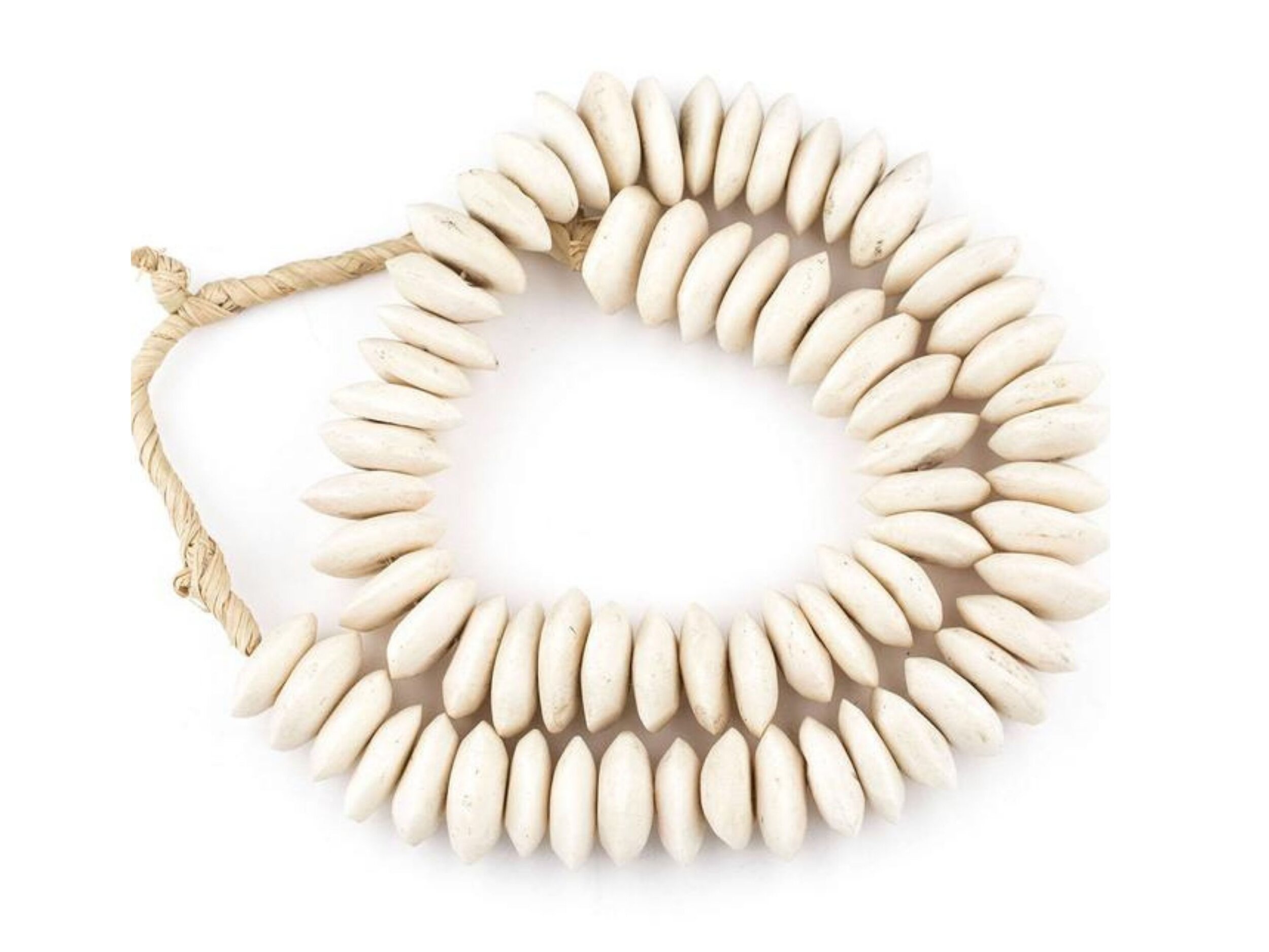 White Saucer Bone Beads