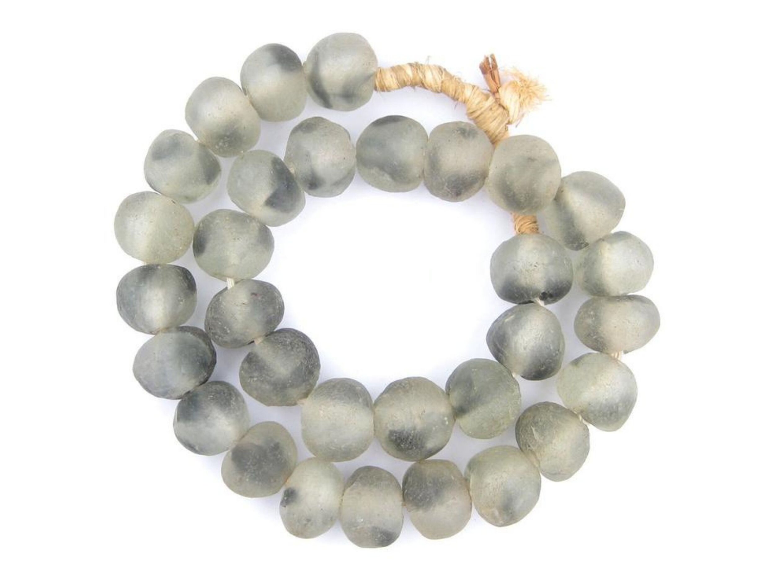 Jumbo Grey Mist Recycled Glass Beads