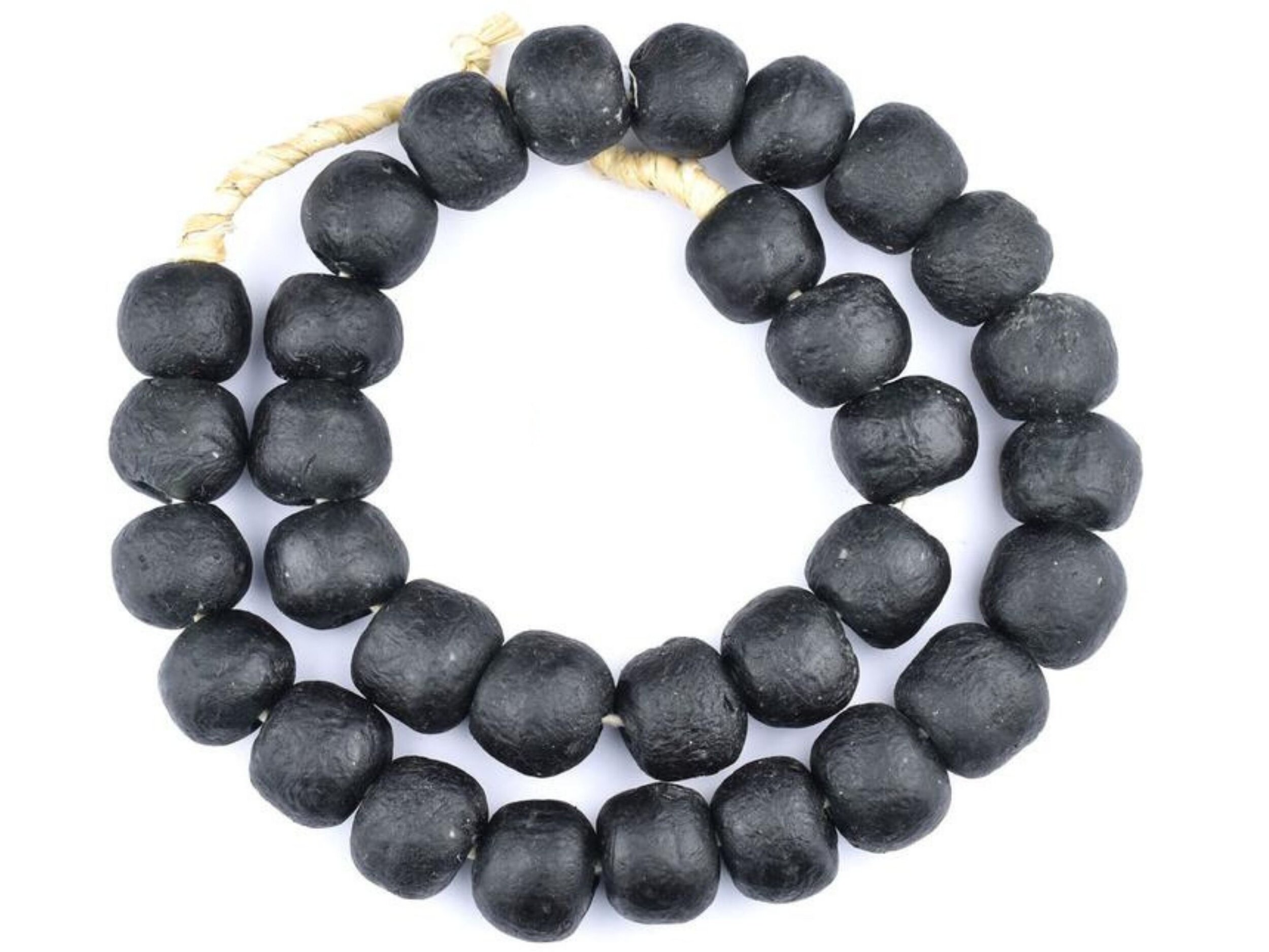 Jumbo Black Recycled Glass Beads