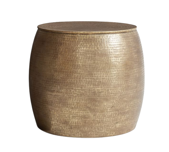 Bermuda Hammered Brass Side Table
