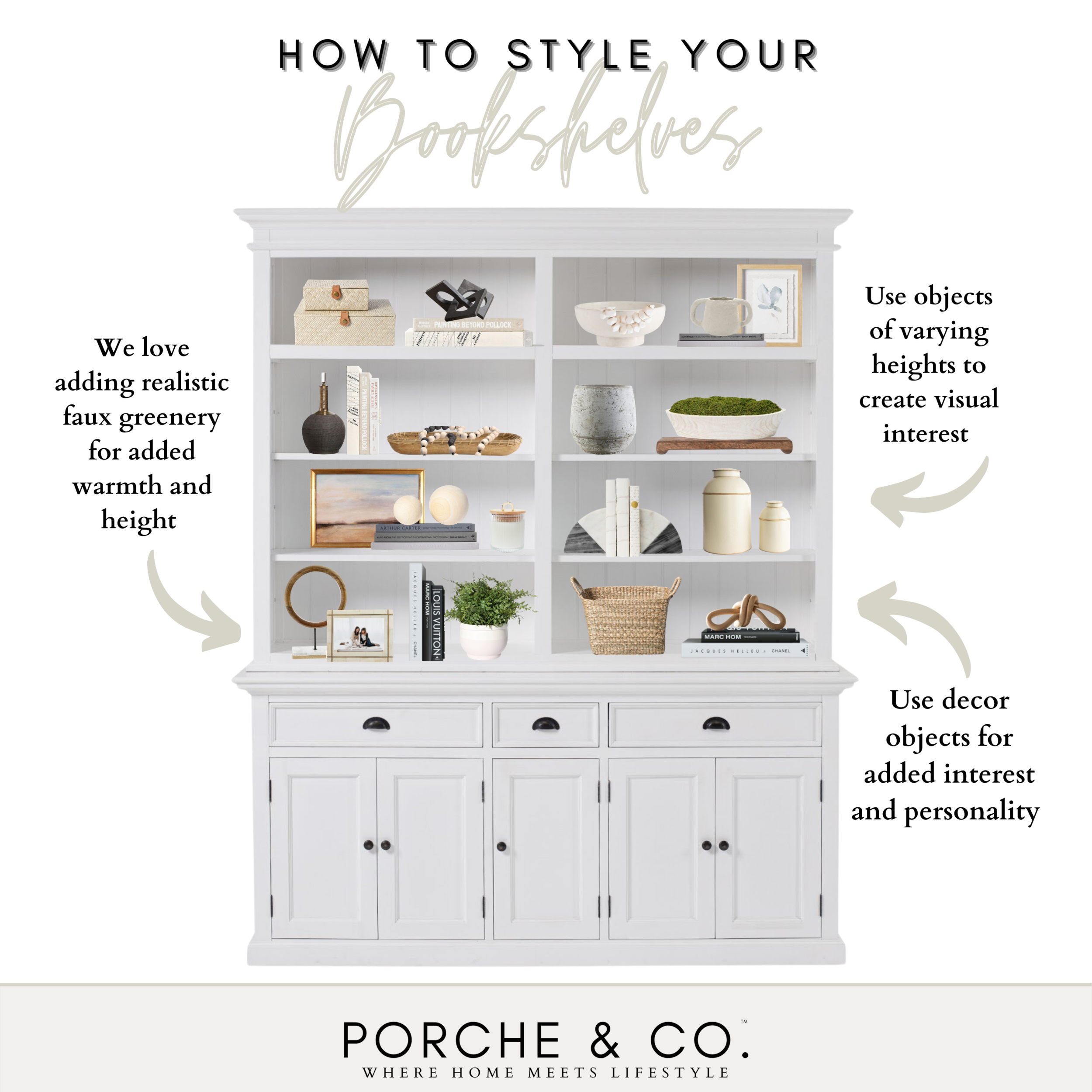 Porche Tips &amp; Tricks: How to Style Your Bookshelves