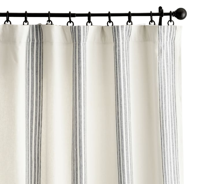 Riviera Striped Linen/Cotton Curtain