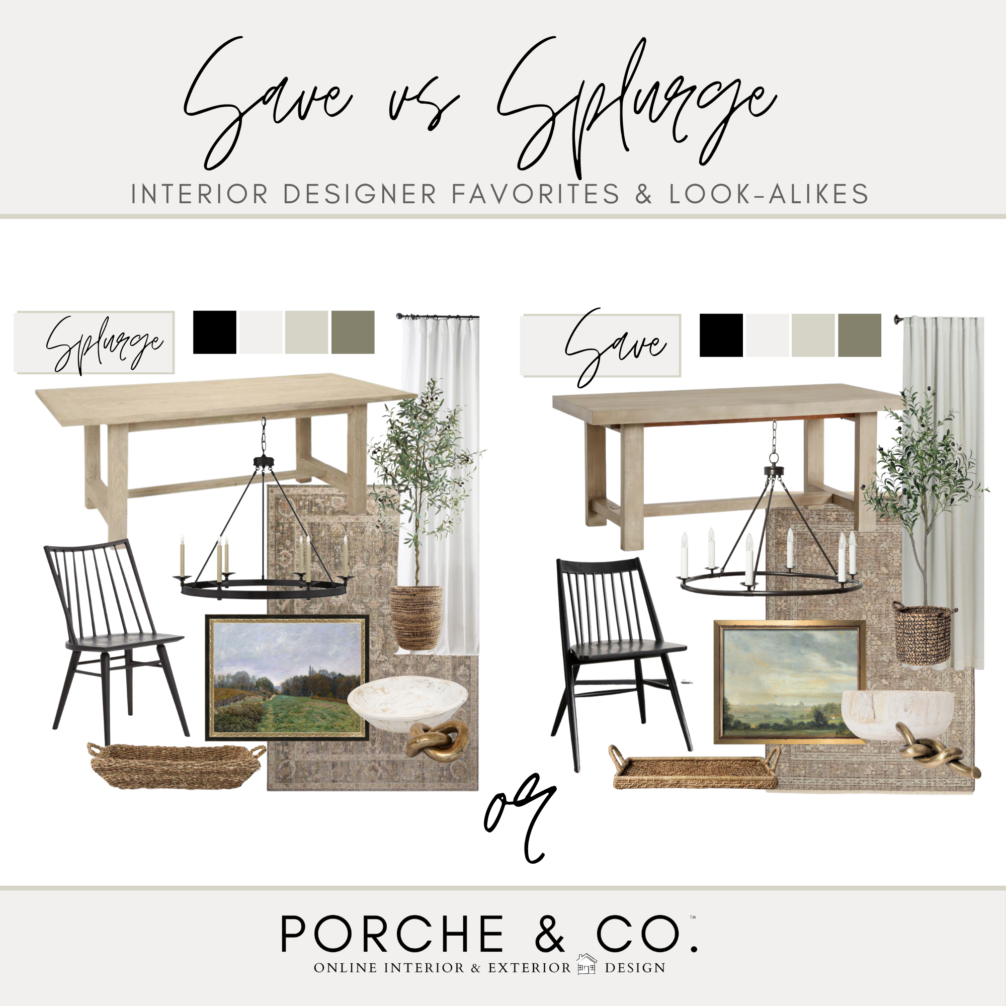 Porche &amp; Co. :: Save &amp; Splurge :: Dining Room Edition