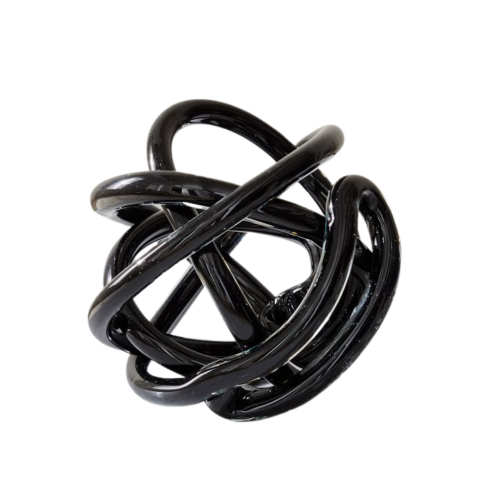 Decorative Black Glass Knot