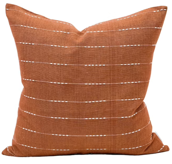 Rust with White Stripes Pillow