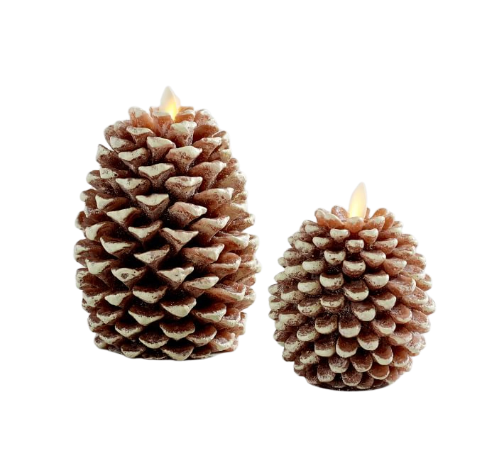 Flameless Wax Pinecone Candles