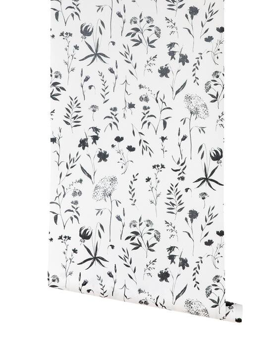 Juno Floral in White Wallpaper