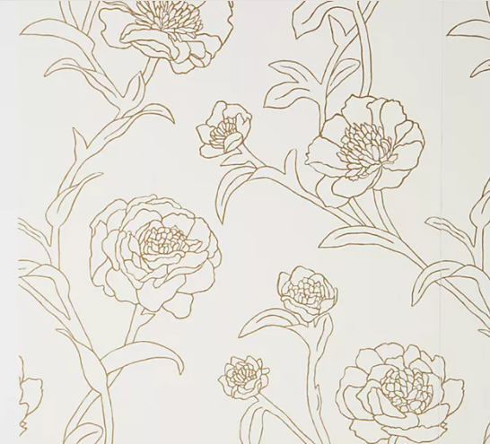 Gold Leaf Peonies Wallpaper