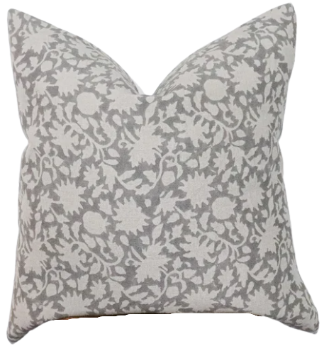 Floral Linen Pillow Cover