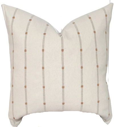 Woven Tan Stripe Pillow Cover