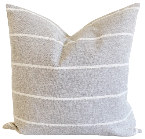 Gray Striped Pillow Cover