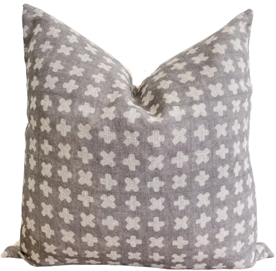 Gray &amp; Ivory Pillow Cover