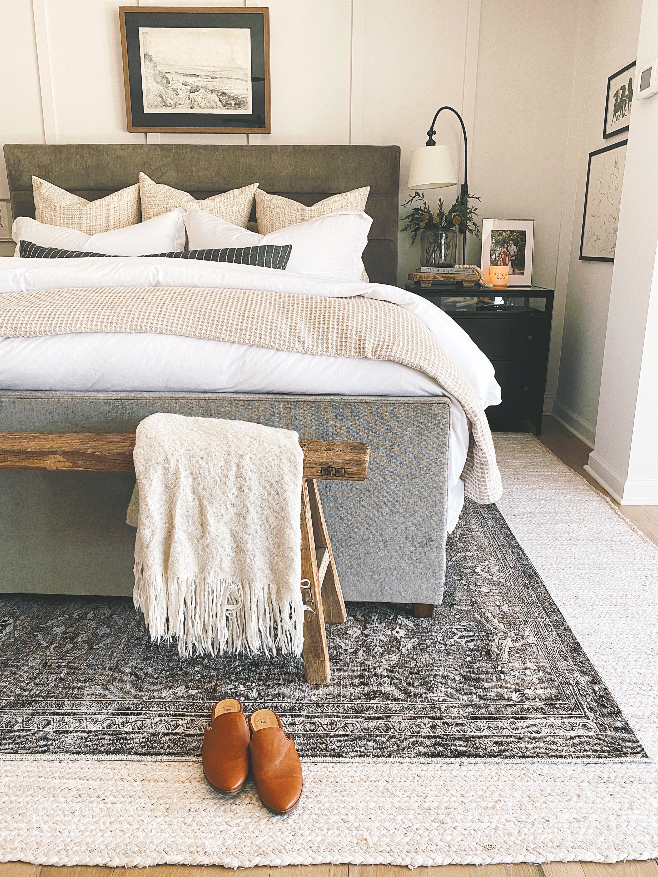 Layering Rugs Under Beds