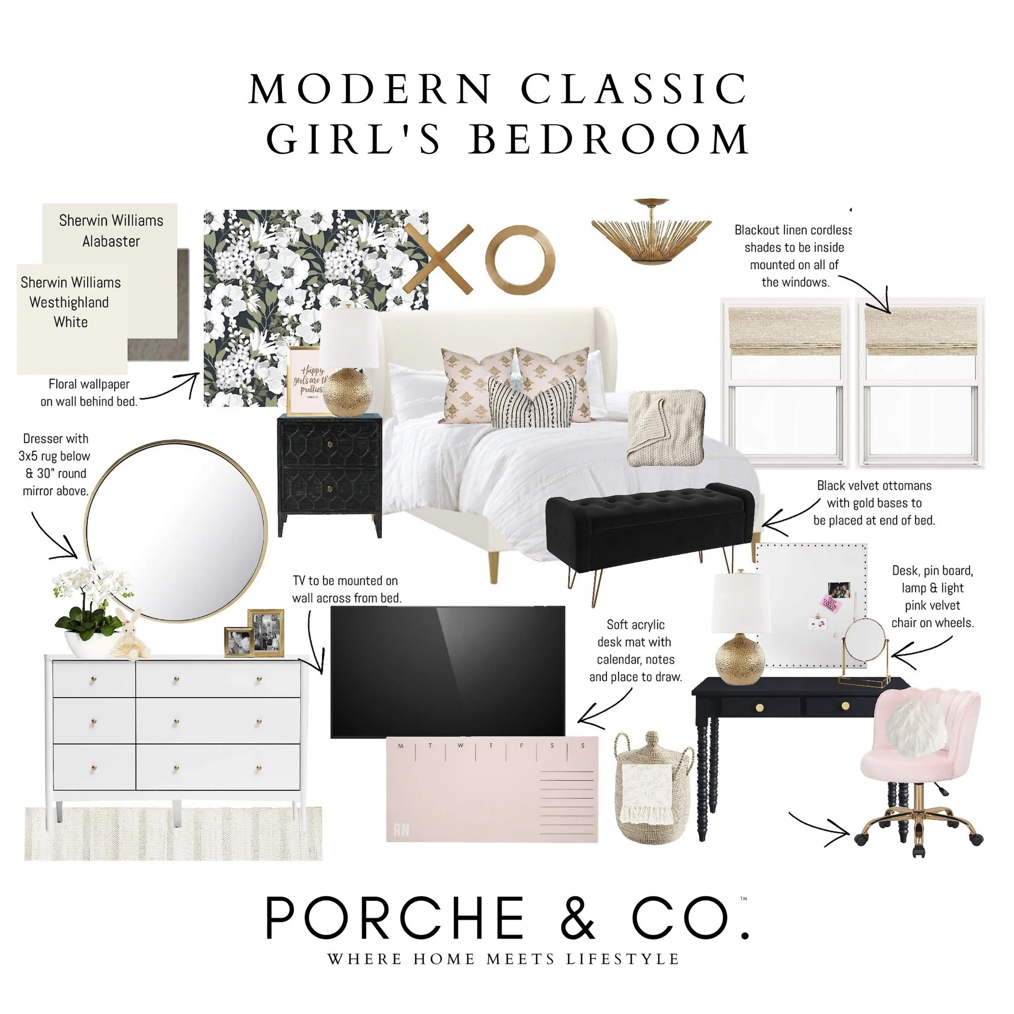 Designs of the Week :: Girl's Bedroom Designs 