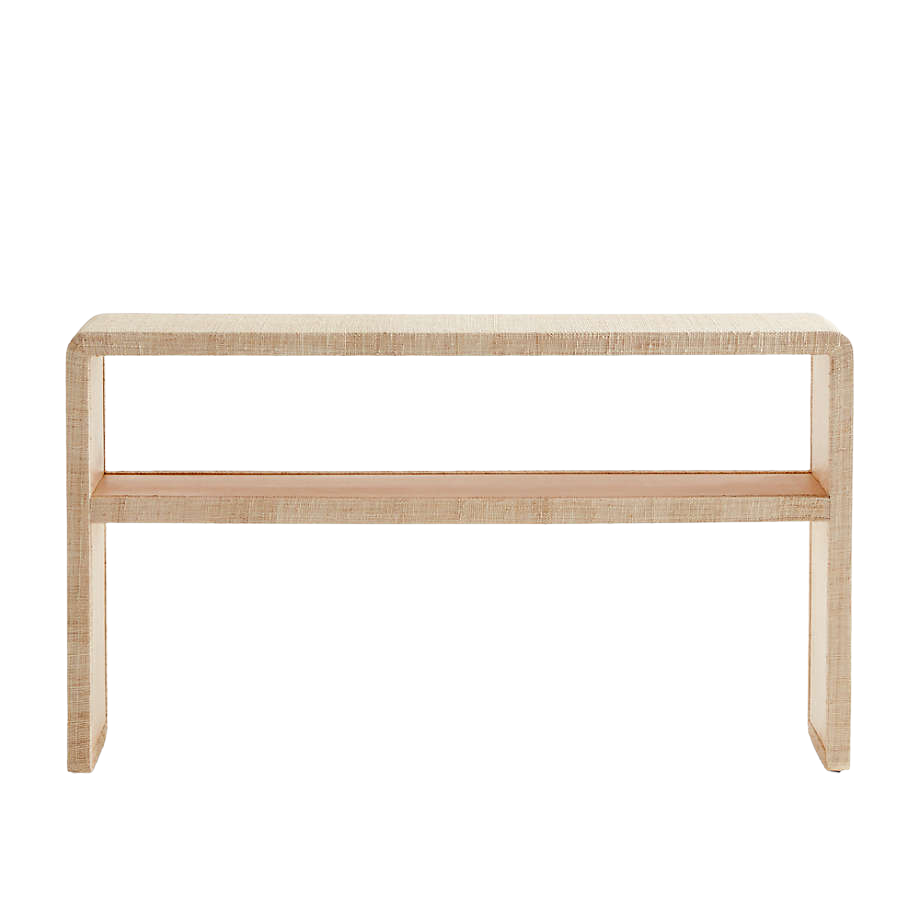 Meadow Grasscloth Console Table