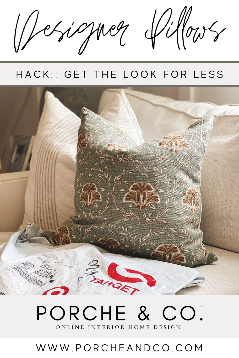 Designer Pillow Hack :: How to get the designer "look" for MUCH less