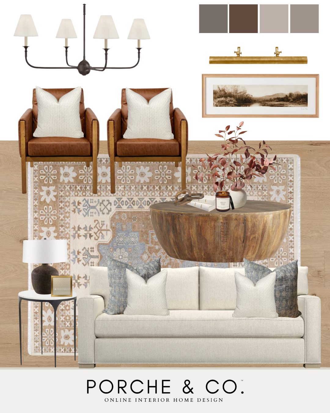 fall living room mood board design inspo