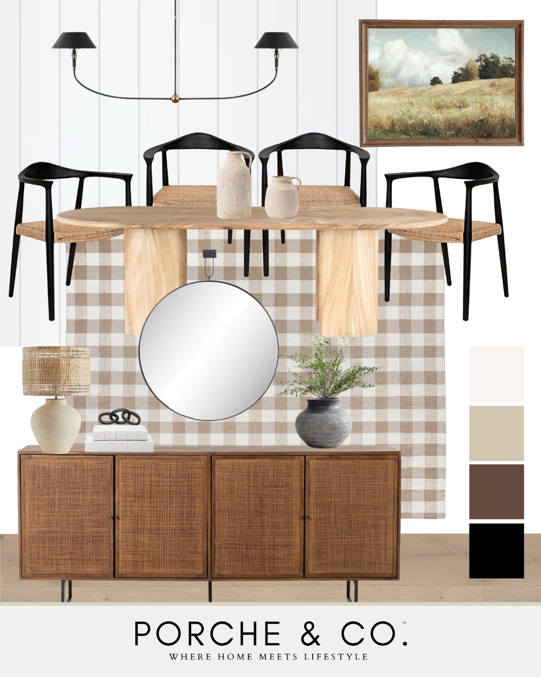 fall dining room mood board design inspo