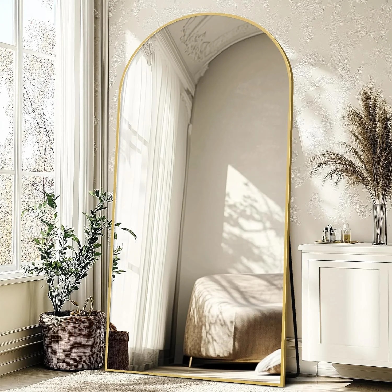 gold oversized mirror