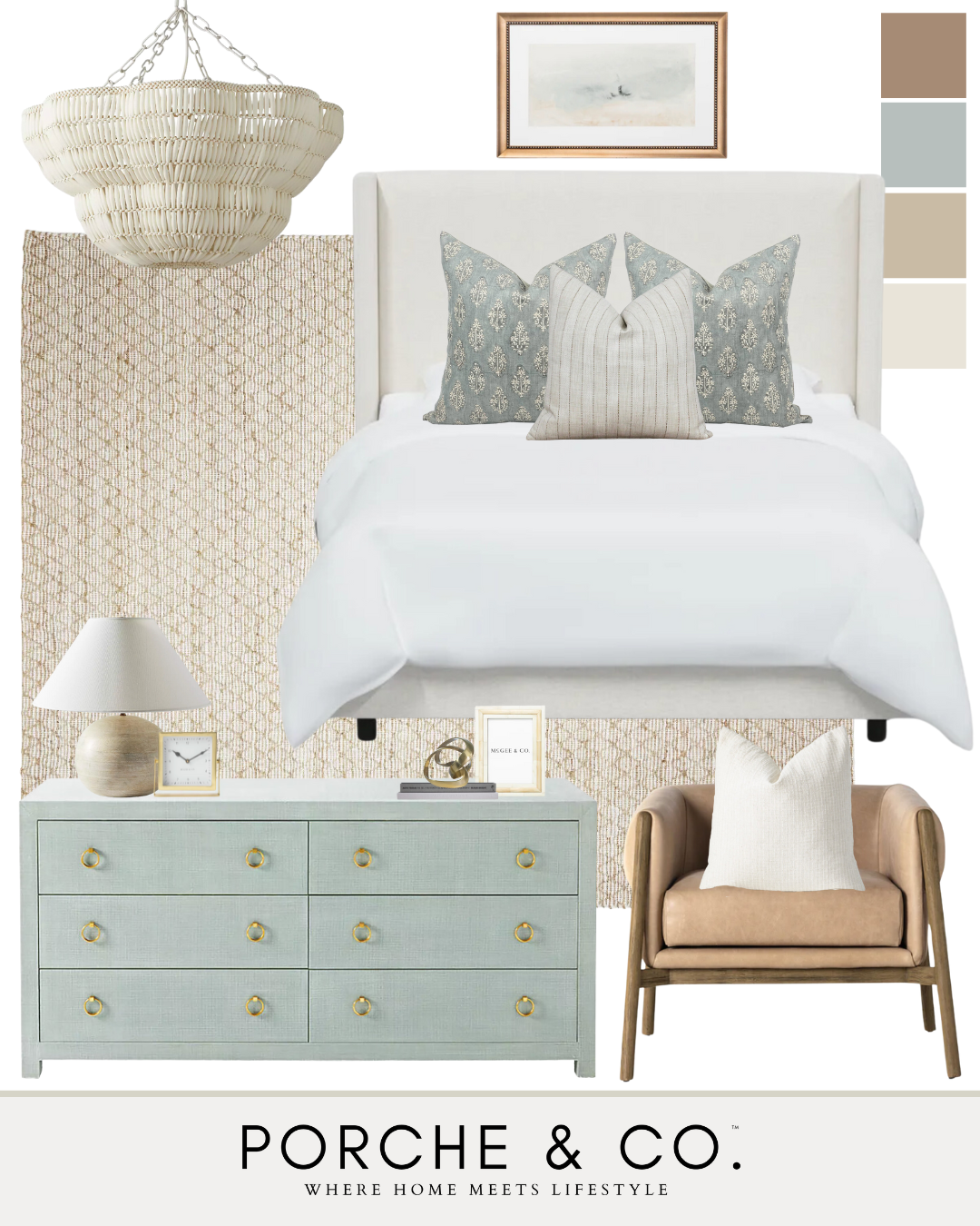 coastal bedroom mood board design inspo