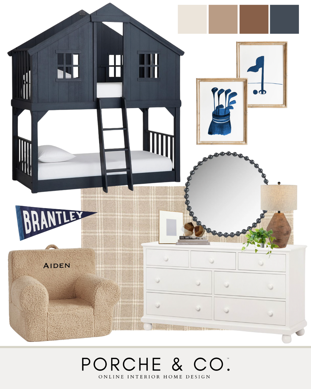 kids boys room mood board design inspo