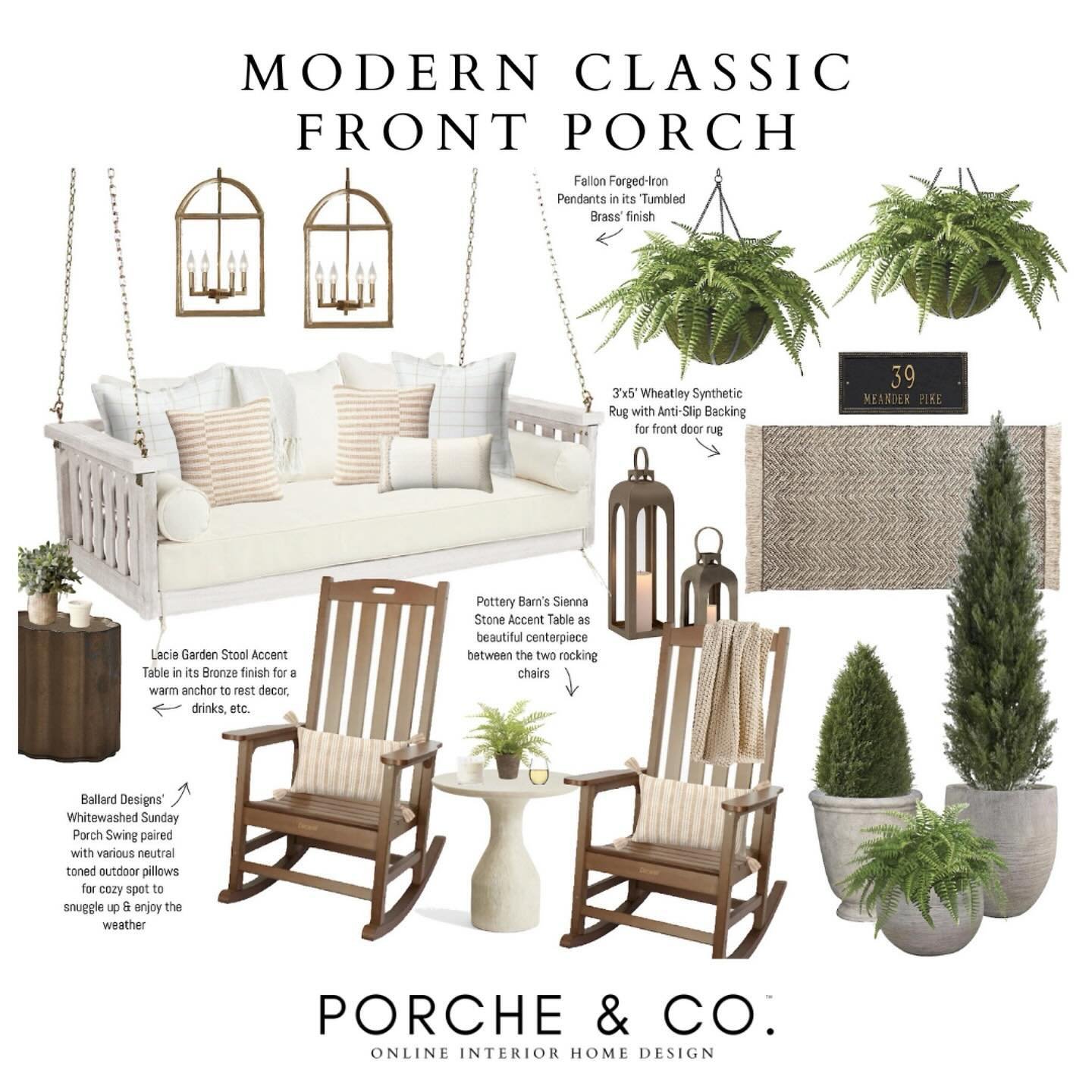 The front porch is a staple of a home, it&rsquo;s a feature in the south that gives a home its southern charm🫶🏼 A charming place to gather and relax, a place where wasted time is time well wasted 🏡

Do you prefer to sit on your front porch or a ba