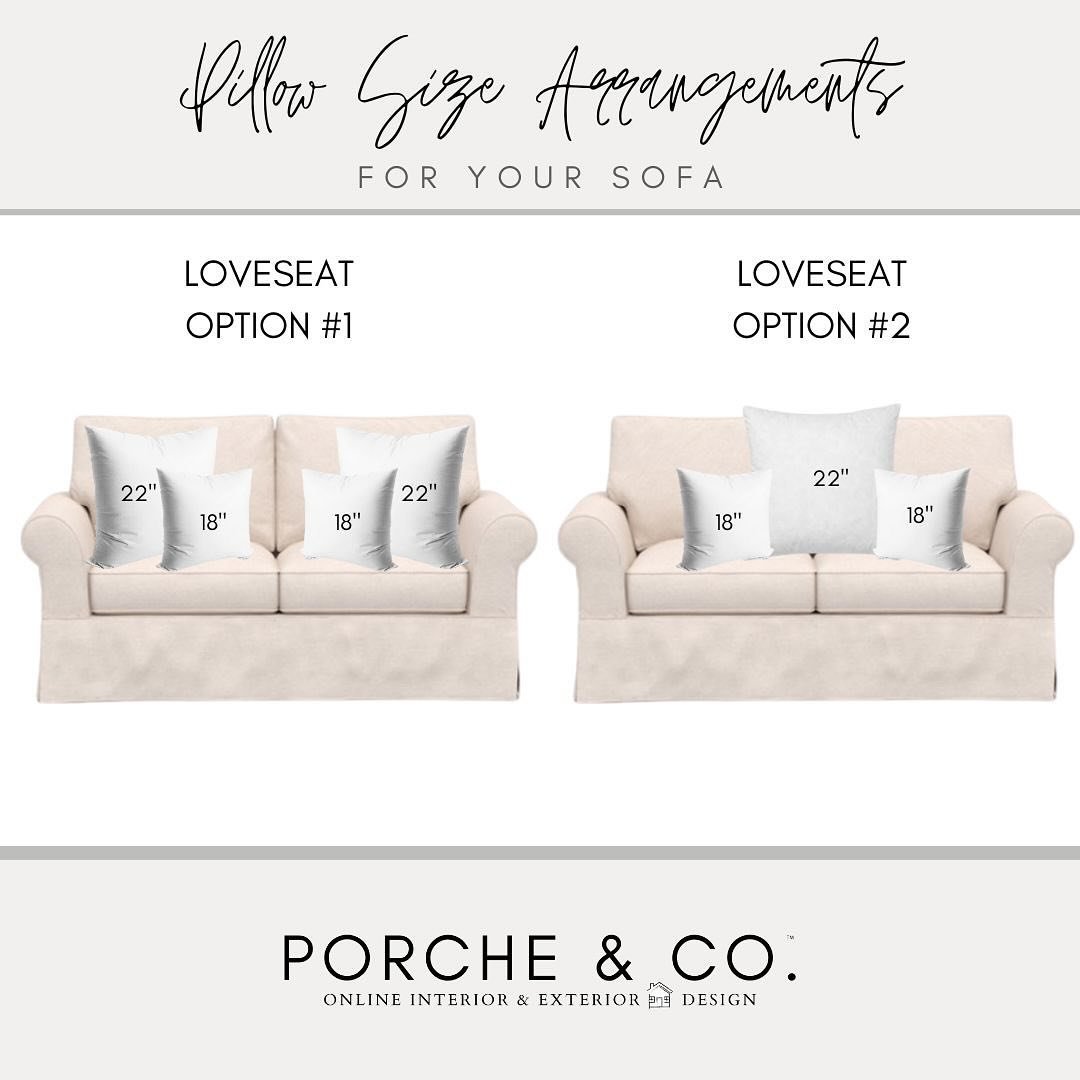 Need help with sofa pillow sizing? 👇🏼 look no further &hellip;

We&rsquo;re here to help! We&rsquo;ve put together these simple sizing guides based on your sofa size, along with some throw pillow pairings🫶🏼

{Pro Tip: Be sure to go 1-2 sizes up o