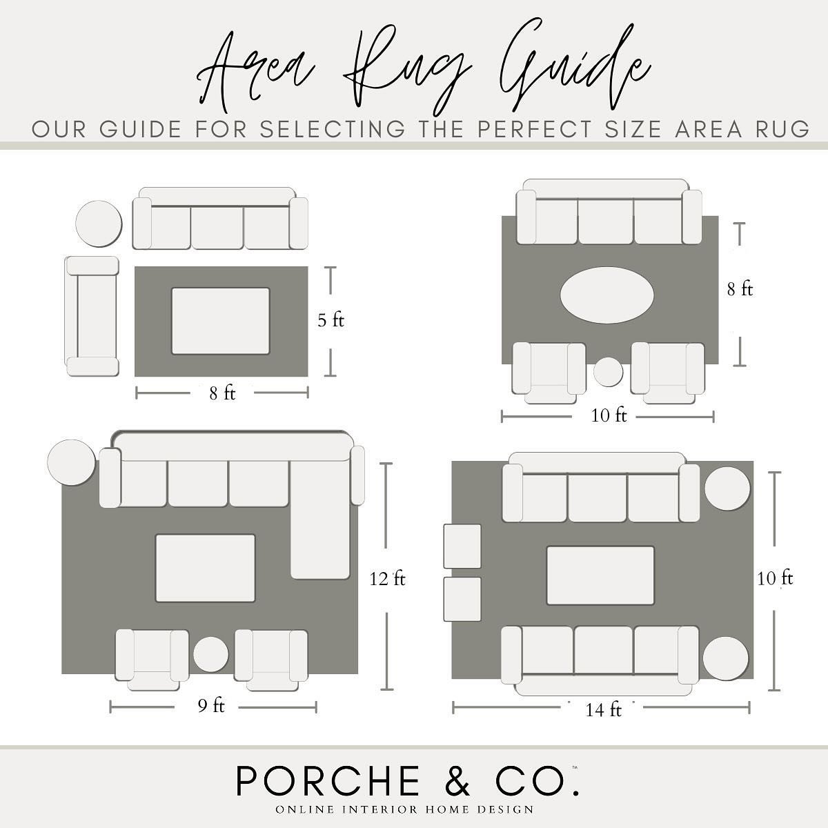Do you know how to pick the perfect size rug for your space? 🤷🏼&zwj;♀️

We are here to help!🙌🏼
Rugs are one of our favorite ways to add warmth and interest into a room!  We are sharing these guides to help you choose the perfect size rug for your