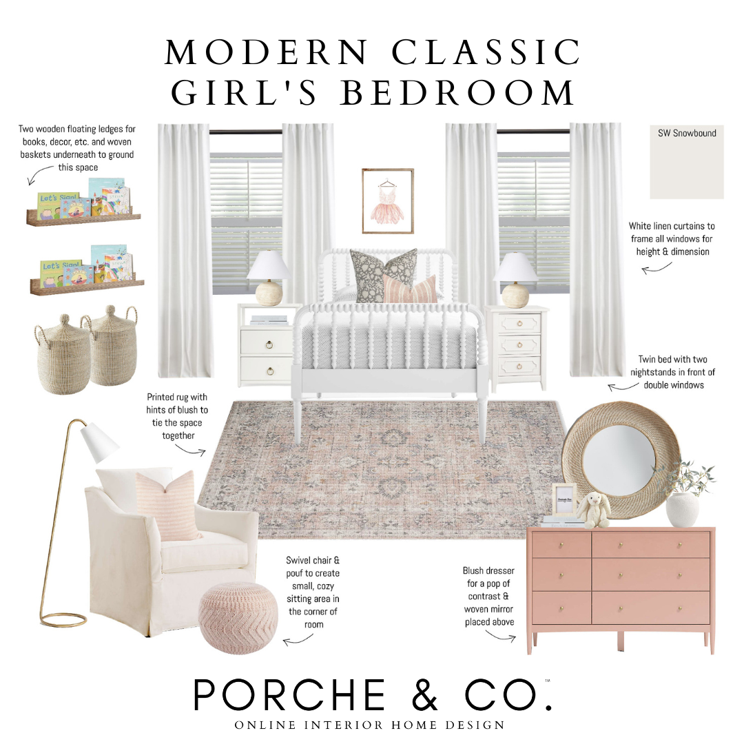girl's bedroom mood board design inspo