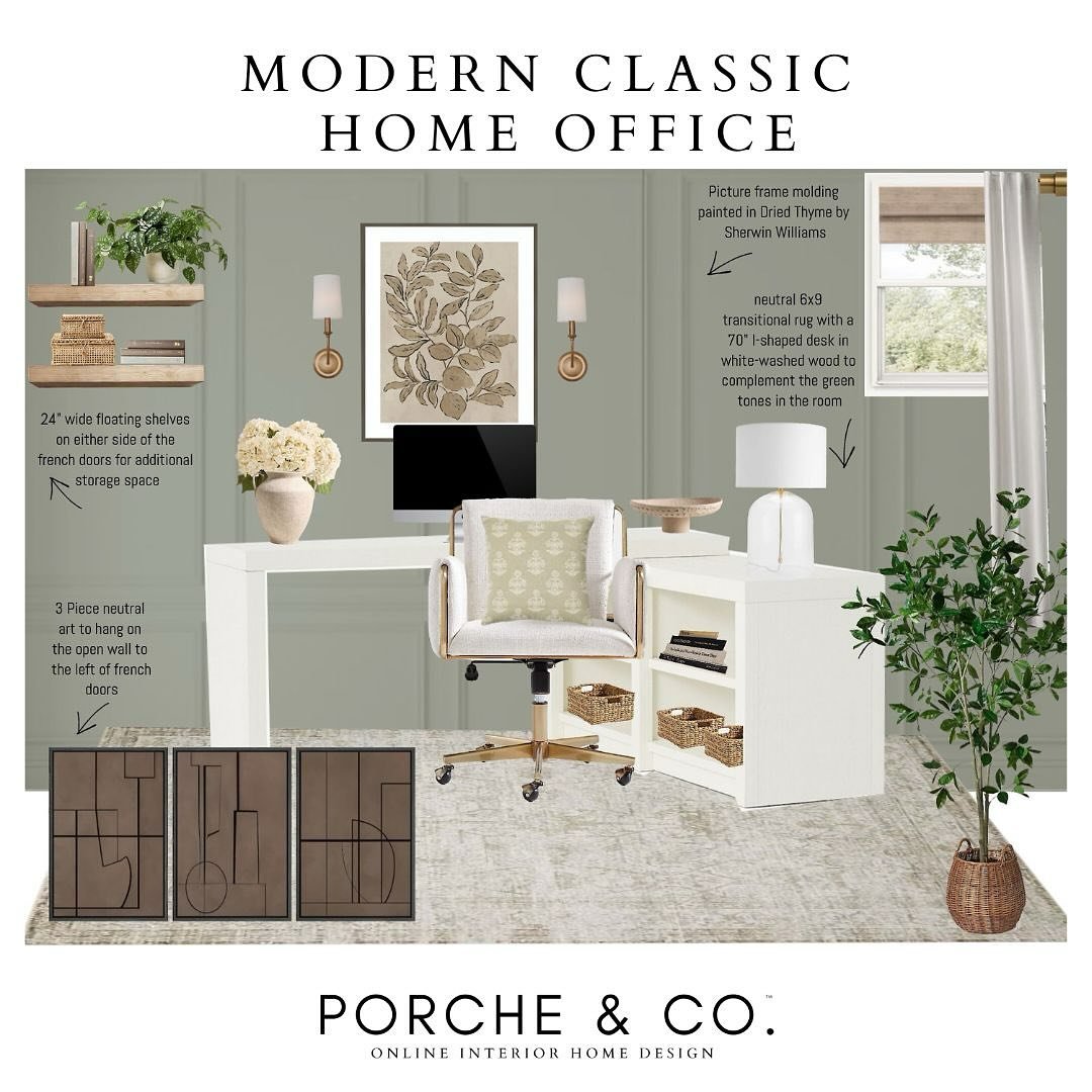 Where modern classic meets moody elegance &mdash; an open-concept home office bathed in natural light. Designed for deep focus, cozy vibes, and inspired work-from-home days. 🌿💻 #HomeOfficeGoals #ModernClassic #WFHStyle

Comment SHOP below to receiv