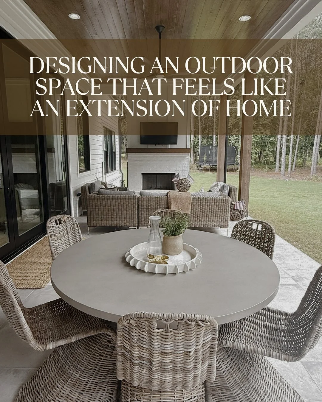 There&rsquo;s something so special about creating outdoor spaces that feel like home. ✨
This Modern Classic patio was designed for connection &mdash; cozy seating by the fire, easy flow for entertaining, and timeless textures that invite you to stay 