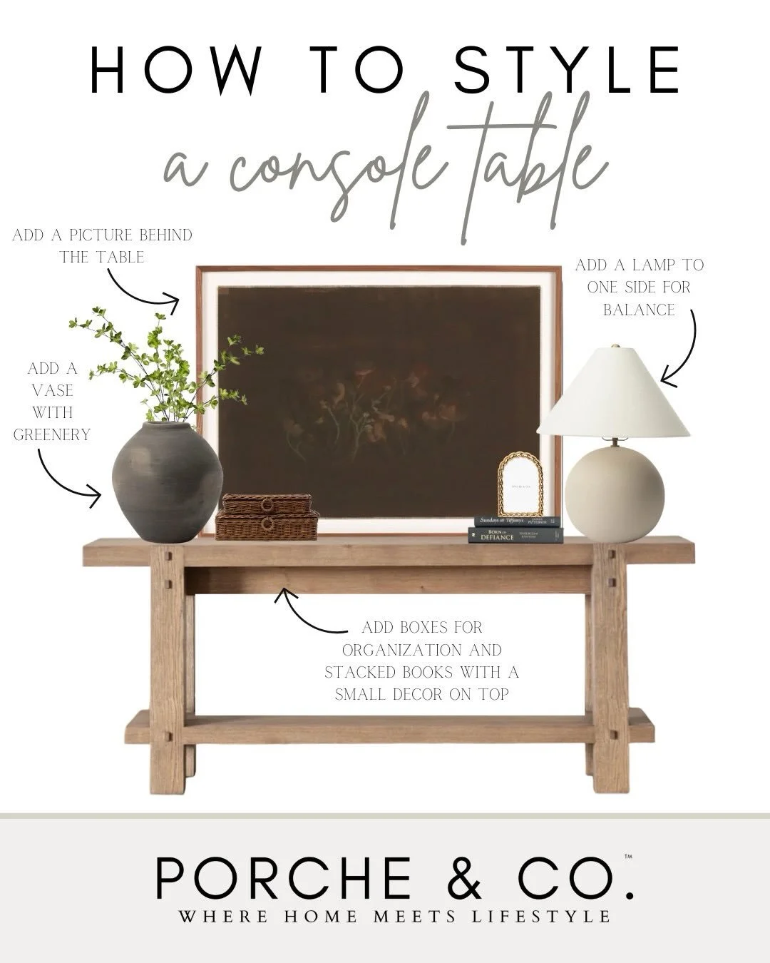 Help is on the way, dear!!&hellip;This is your reminder that styling a console table doesn&rsquo;t have to be complicated and overwhelming! Save these tips and head to our blog post to solve all your styling problems and make styling your tables a br