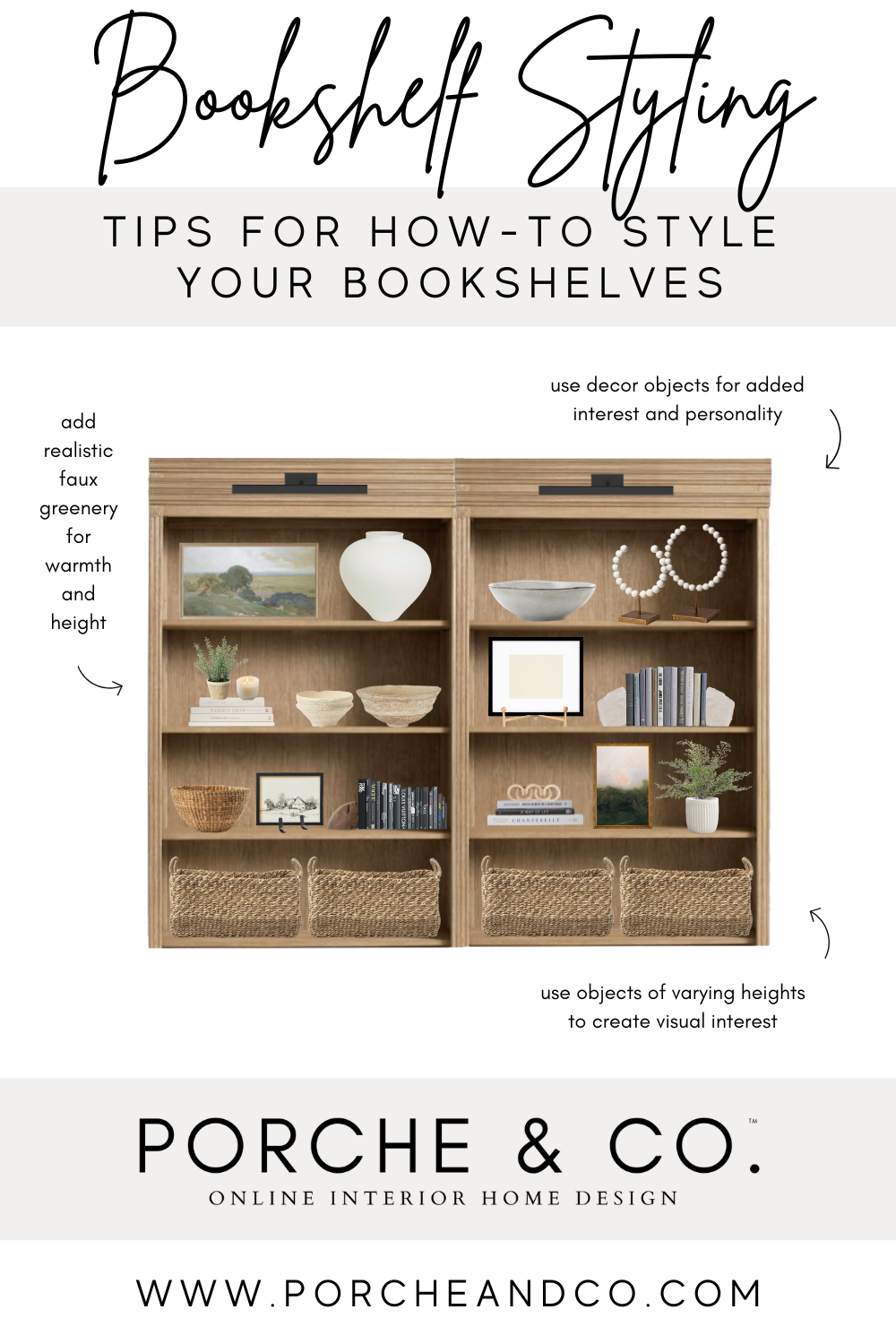 Porche Tips & Tricks: How to Style Your Bookshelves — Porche & Co.