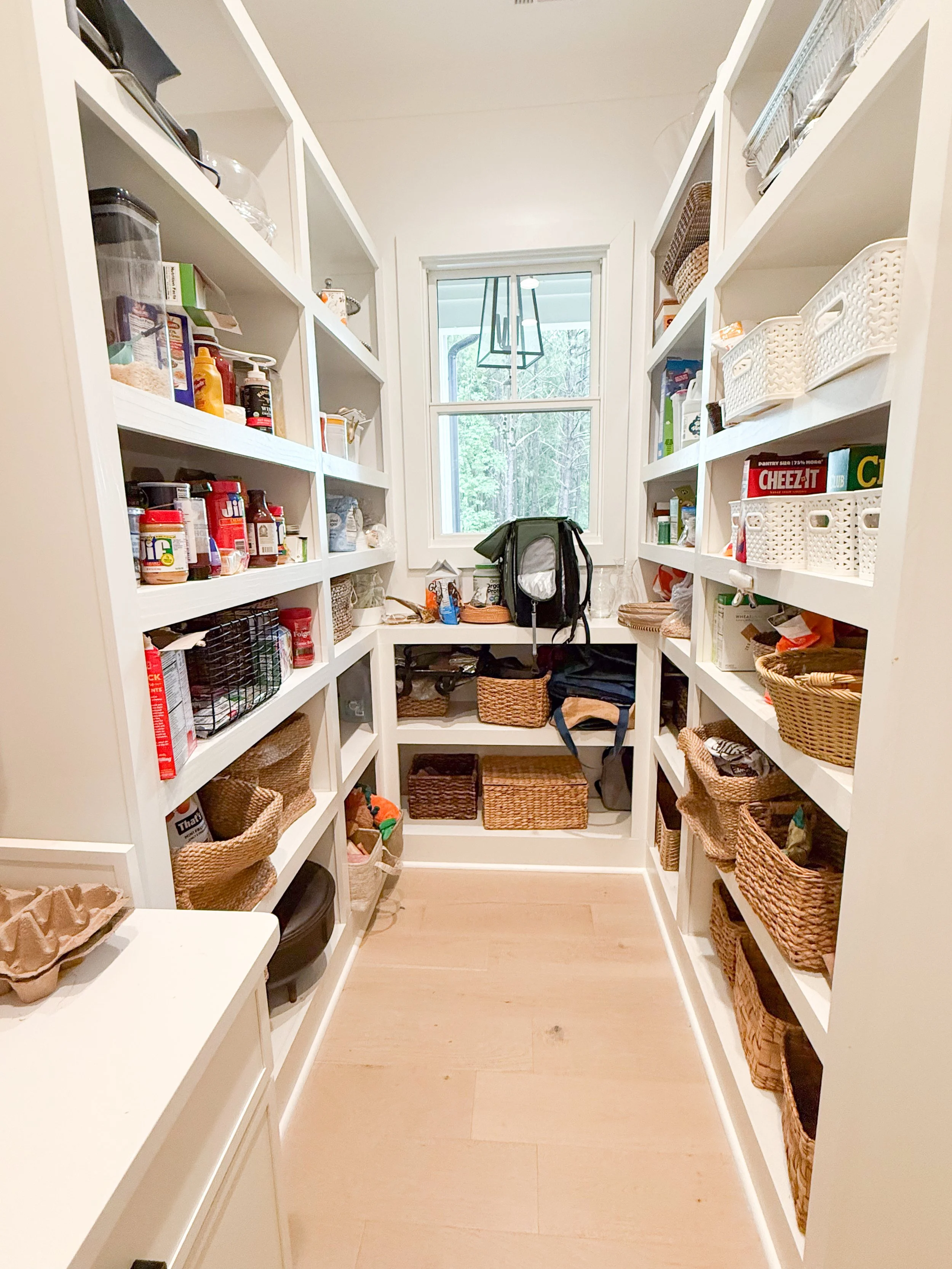 unorganized pantry, clutter everywhere