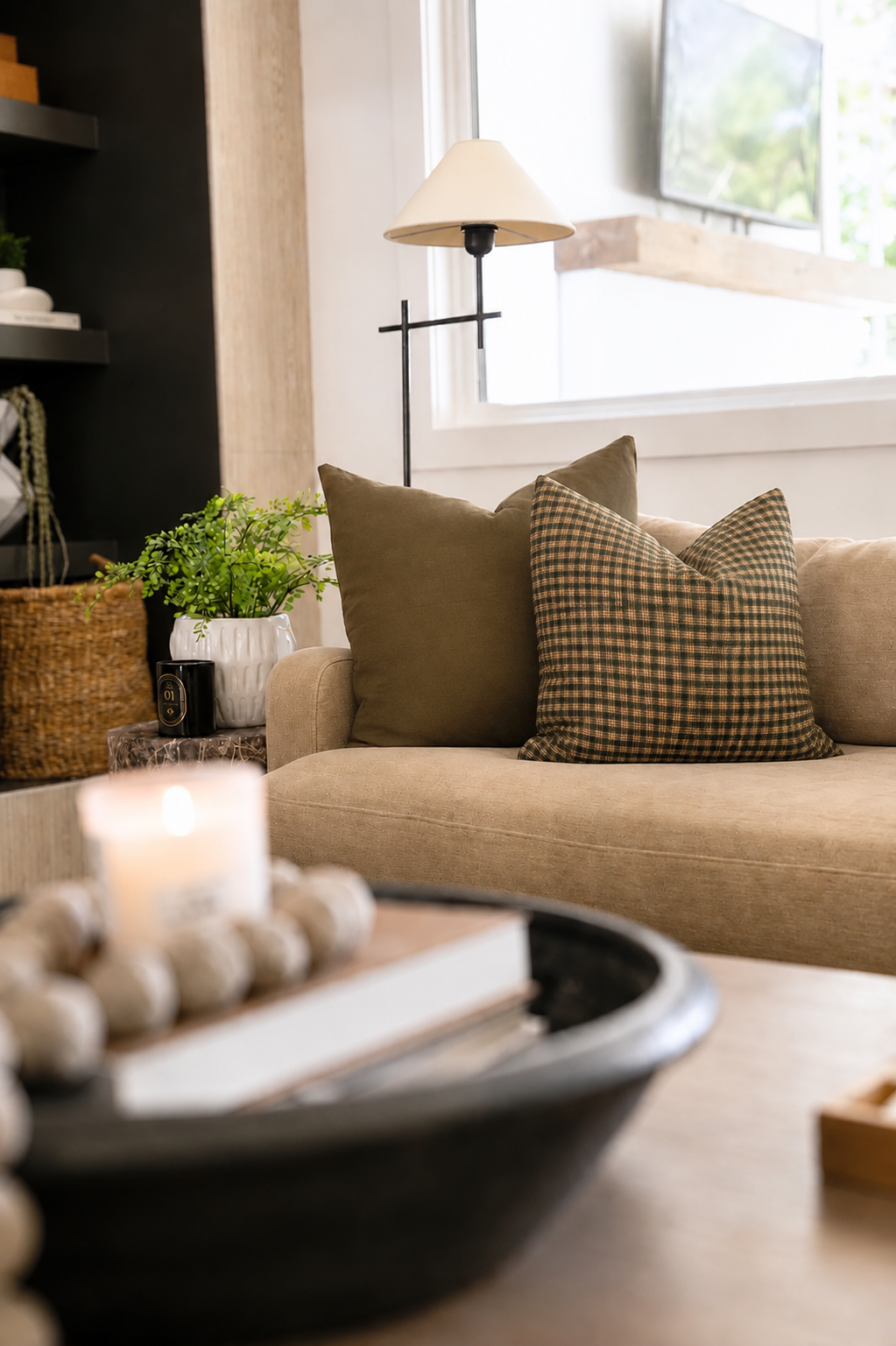 Woven Nook Pillows Living Room sofa