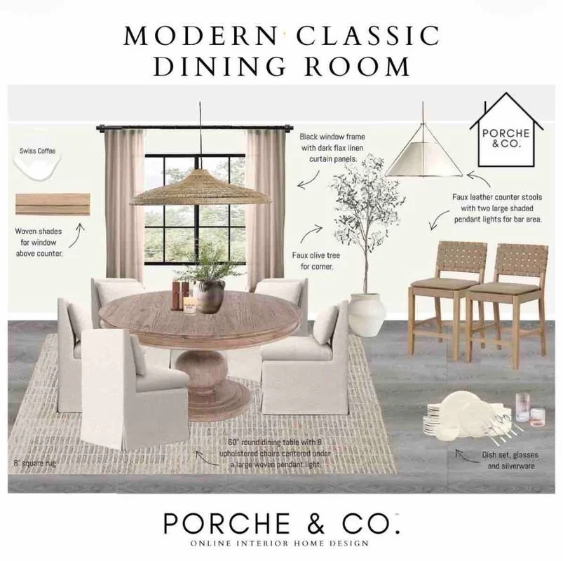 Modern Classic Transitional Dining Room Kitchen Breakfast Nook